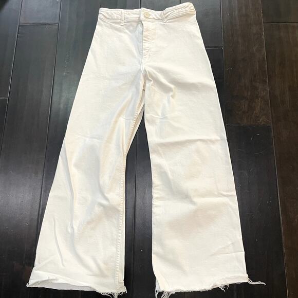 Zara Denim - Zara The Marine Straight Jeans White Pants Womens Size 8